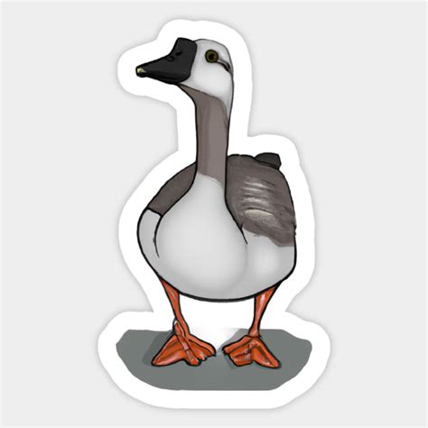 Cute Goose Drawing Cute Goose Sticker Teepublic