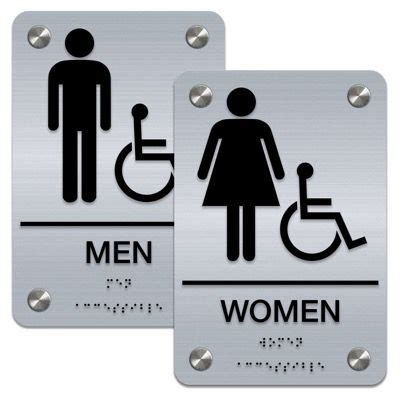 Braille Restroom Sign Sets - Accessible Men/Women | Emedco