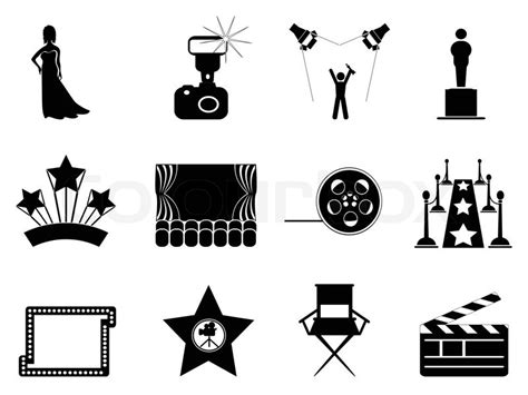 Movie And Oscar Symbol Icons Stock Vector Colourbox