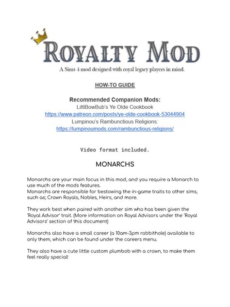 Royalty Mod Tutorials | PDF | Nobility | Knight