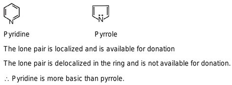 What Is More Basic Between Pyridine And Pyrrole Explain With Structur