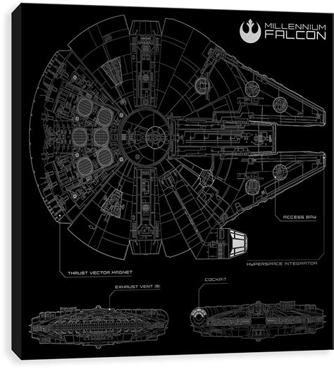Millennium Falcon Blueprint Wallpaper
