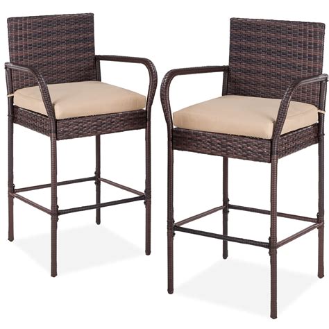 Buy Best Choice Products Set Of 2 Wicker Bar Stools Indoor Outdoor Bar