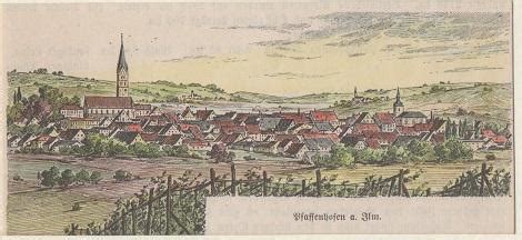 Orig Kolorierter Holzstich Bayern Pfaffenhofen A Ilm 1850