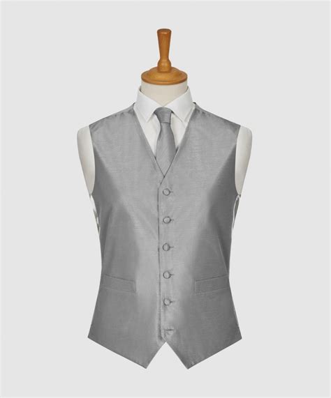 Silver Shantung Weave Wedding Waistcoat Wedding Waistcoat