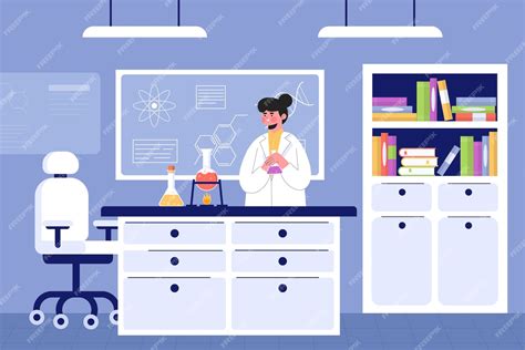 Premium Vector | Hand drawn cartoon science lab background