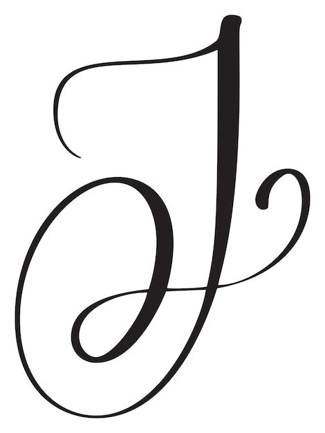 Calligraphie Vectorielle Lettre Dessin E La Main J Drop Cap Icon De