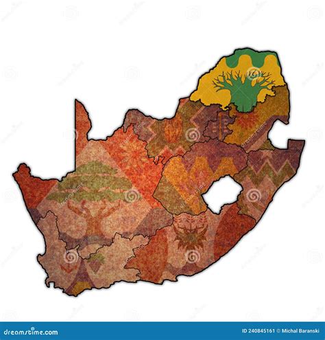 Limpopo Region on Administration Map of South Africa Stock Illustration