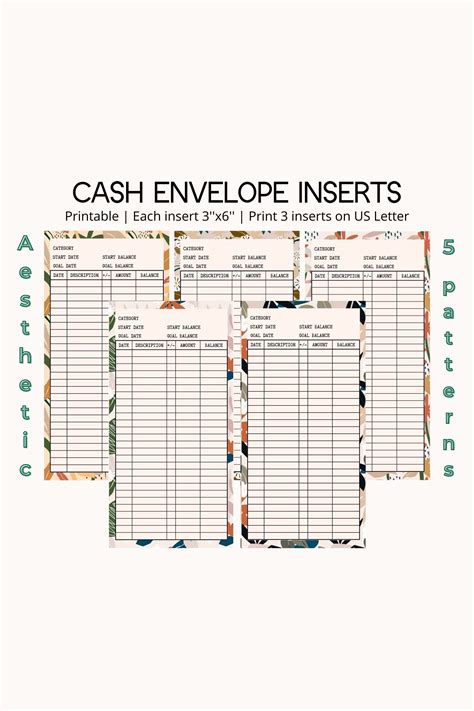 Cash Envelope Inserts Printable Sinking Fund Label Money Envelope