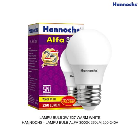 Listrikkita Lampu Bulb W E Warm White Hannochs