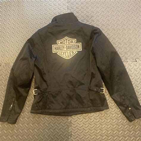 Harley Davidson biker jacket Labeled as L fits more... - Depop