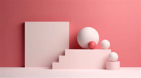 Abstract Geometric Shape Minimal Shapes Of Soft Pink Wall Corner Cream