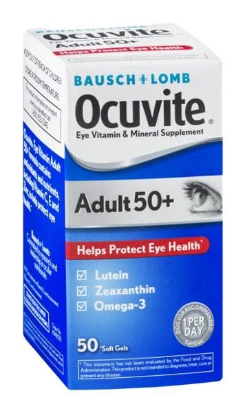 Bausch Lomb Ocuvite Adult 50 Eye Vitamin And Mineral Supplement Soft Gels Hy Vee Aisles