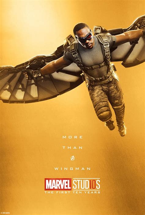 Sam Wilson / Falcon | Marvel Studios Celebrating 10th Anniversary Posters | POPSUGAR ...