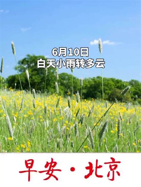 早安·北京 ｜6月10日白天白天小雨转多云，最高气温32℃，今日无尾号限行 北京市 尾号限行 新浪新闻