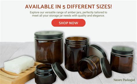 Nature Packaged Glass Amber 4oz Jar 12 Packs Empty Round Jars For Beauty Products