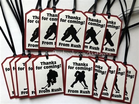 Ice Hockey Party Favor Tags Ice Hockey Birthday Favor Tags Hockey Party Favor Tags Hockey