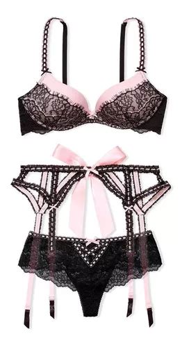 Conjunto Bra Pantie Y Liguero Victoria S Secret C Meses Sin Inter S