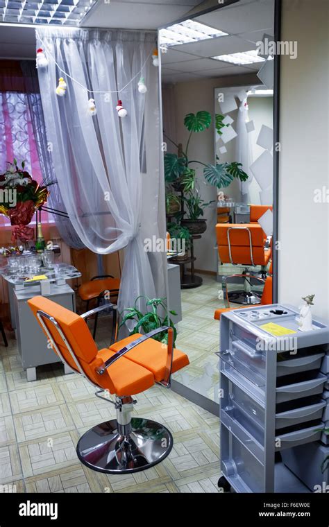 Interior of modern hair salon Stock Photo - Alamy