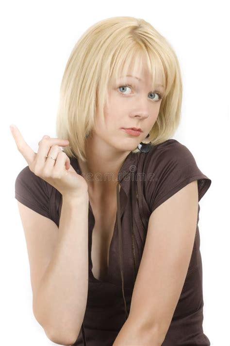 La Blonde Avec Des œil Bleu Image stock Image du isolat caucasien 9872791