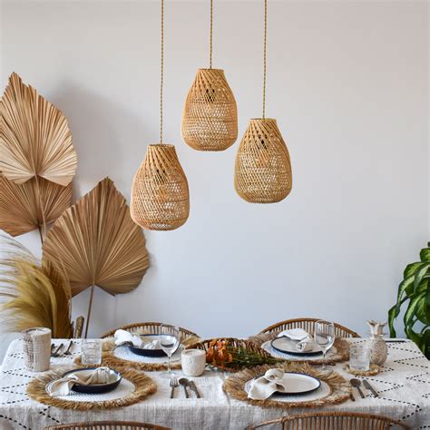 Handmade Rattan Pendant Lamp Shade Maluku Dinner Table Etsy UK