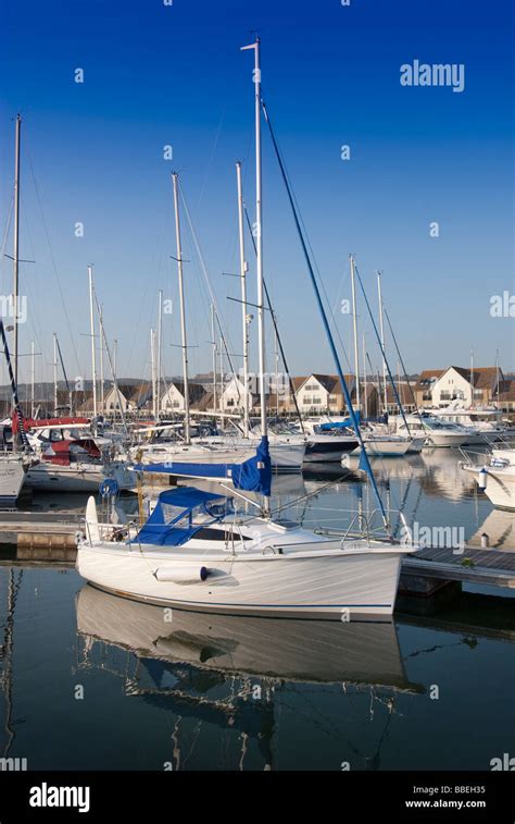 Yacht Moored In A Marina Stock Photo Alamy