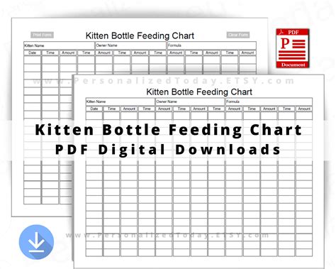 Printable Kitten Weight Chart - Printable Kids Entertainment