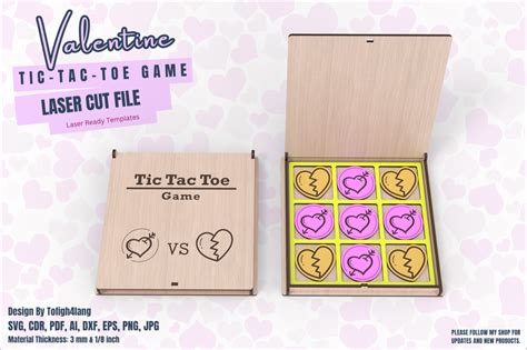 Valentine Tic Tac Toe Game Laser Cut Graphic By Tofigh4lang