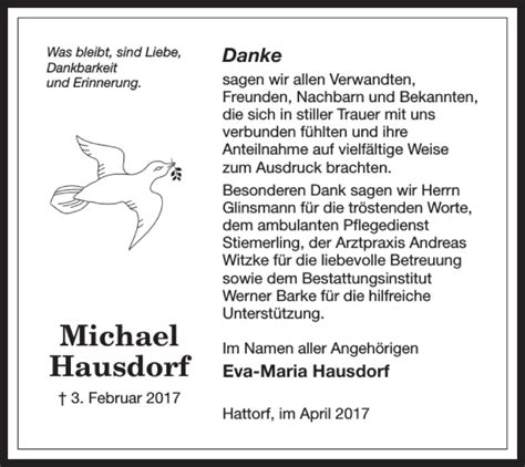 Traueranzeigen Von Michael Hausdorf Harztrauer De