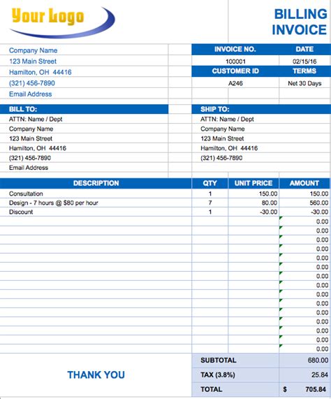 Construction Invoice Template Excel | invoice example