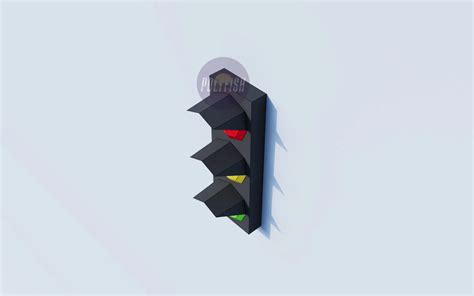 DIY Traffic Light (Wall Mounted) template Papercraft PDF - Crealandia