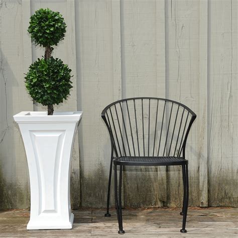 Mayne Cambridge Tall Traditional Plastic Planter In White Homesquare