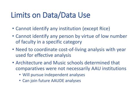 Faculty Salary Study Comparison To Aau Data Exchange Institutions Ppt