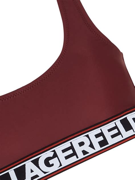 Karl Lagerfeld U Neck Logo Band Bikini Top Farfetch