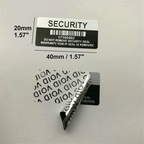 500 40 20mm VOID Security Labels Removed Tamper Evident Warranty