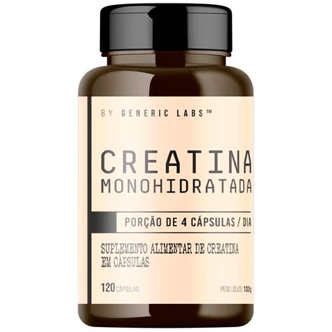 Creatina Pura Monohidratada 120 Cápsulas Generic Labs Shopee Brasil