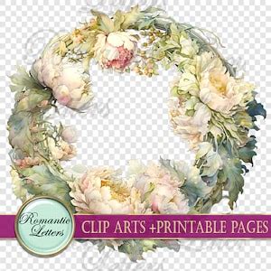 Digital Scrapbook Clip Art Flowers Watercolor Clipart Floral Clip Art ...