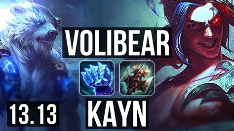 Volibear Vs Kayn Jng 6 1 6 1 4m Mastery 300 Games Euw Diamond