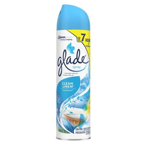 Glade 8 Oz Clean Linen Air Freshener Spray 632768 The Home Depot