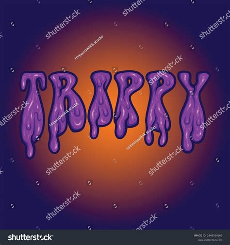 Trippy Typeface Melt Illustrations Vector เวกเตอร์สต็อก ปลอดค่า