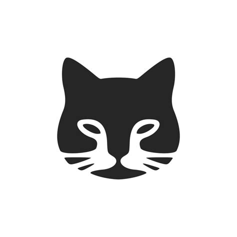 Elegant black and white vector cat logo. Isolated on a white background ...