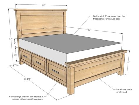 Farmhouse Storage Bed Queen – Free Woodworking Plan.com