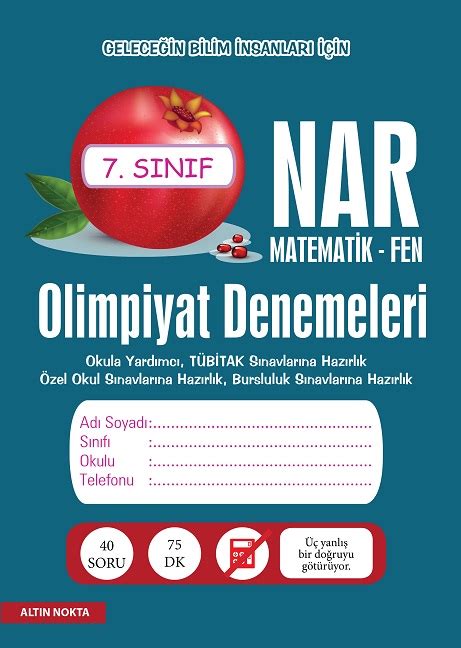 NARTEST YAYINEVİ 7 Sınıf Nar Olimpiyat Denemeleri Matematik Fen