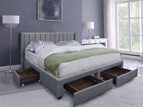 Husky® Megan – Platform Bed, Grey – King - FREE Shipping