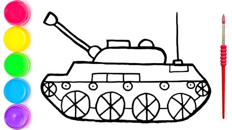 COMO DESENHAR UM TANQUE DE GUERRA DESENHO DE PINTAR PARA CRIANÇAS