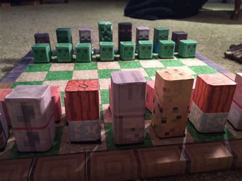 Minecraft Chess Game Papercraft By Pixel Papercraft Artofit