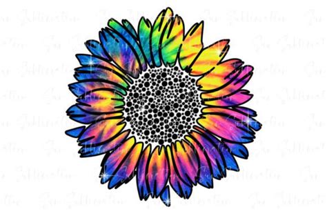 Colorful Tie Dye Sunflower Design Graphic By Sun Sublimation · Creative Fabrica