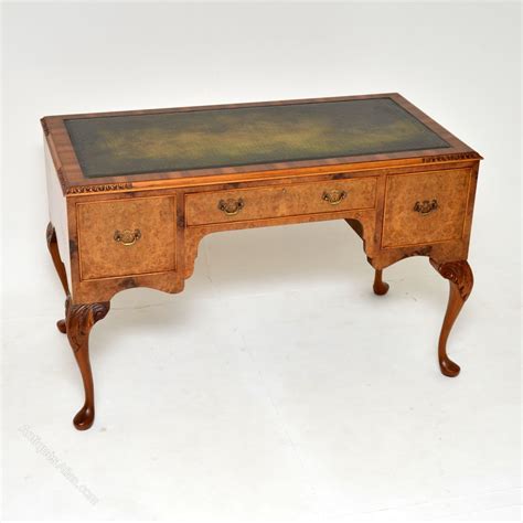 Antique Burr Walnut Leather Top Desk Antiques Atlas