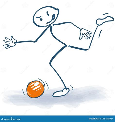 Stick Figure With A Soccer Ball Stock Vector - Image: 58883923