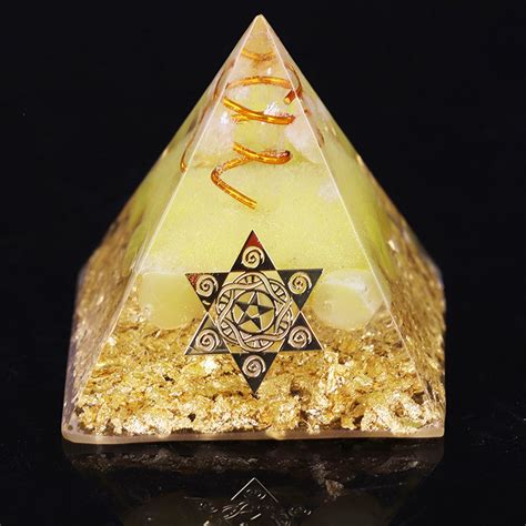 Wealth And Prosperity Yellow Orgonite Pyramid Orgone Pyramids